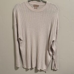 H & M beautiful light tan tunic length sweater